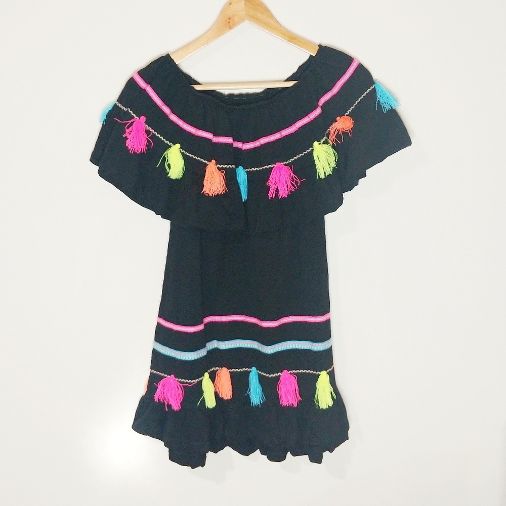 Ocean Drive Tassel Off Shoulder Dress Size Small